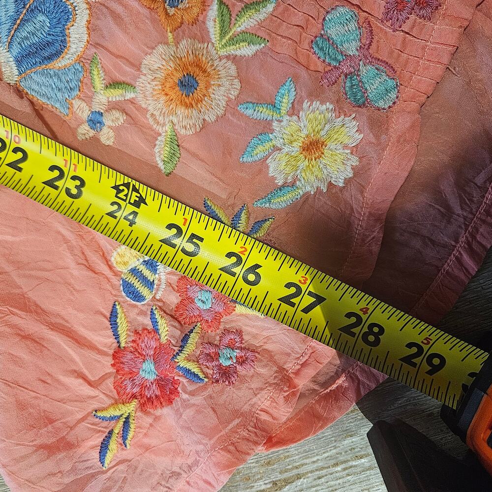 Johnny Was Leona Embroidered Tunic - Shell Pink - Size Small - Picture 5 of 6